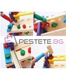 Детска дървена работилница с инструменти